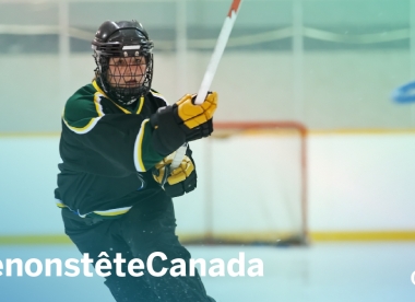 Ringette athlete with hashtag TononteteCanada